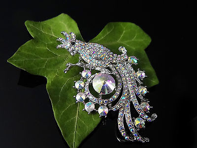Brosche Papagei Antsecknadel Nadel Metall Strass Steine, neu