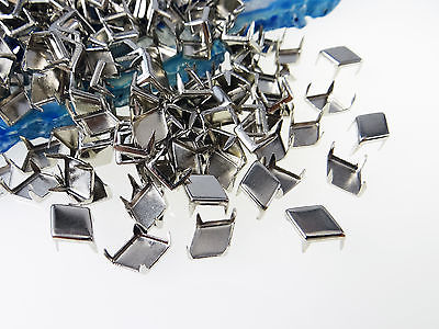 Zierniete Raute, 10 x 7mm, flach, silberfarben, 50 Stück
