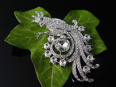 Brosche Papagei Antsecknadel Nadel Metall Strass Steine, neu