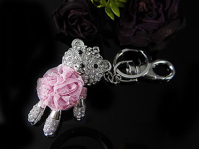Schlüsselanhänger Teddybär Strass Steine Taschenanhänger neu, #1
