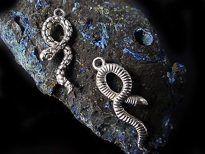 Anhänger Schlange, 35 x 11 mm, silberfarben, 3 Stück