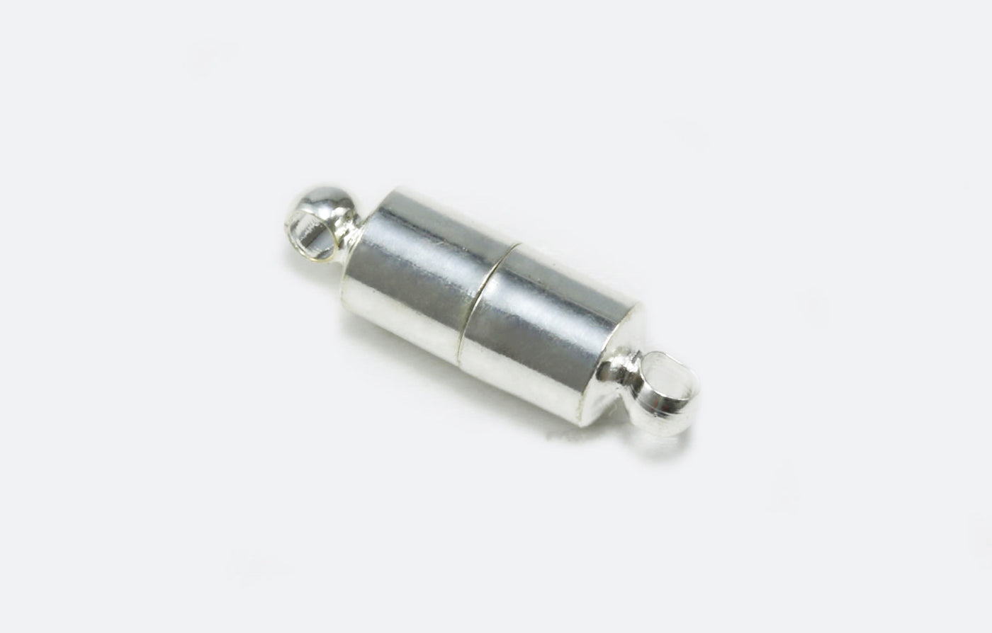 Magnetverschluss mit Ösen, 20 x 5 mm, silberfarben hell
