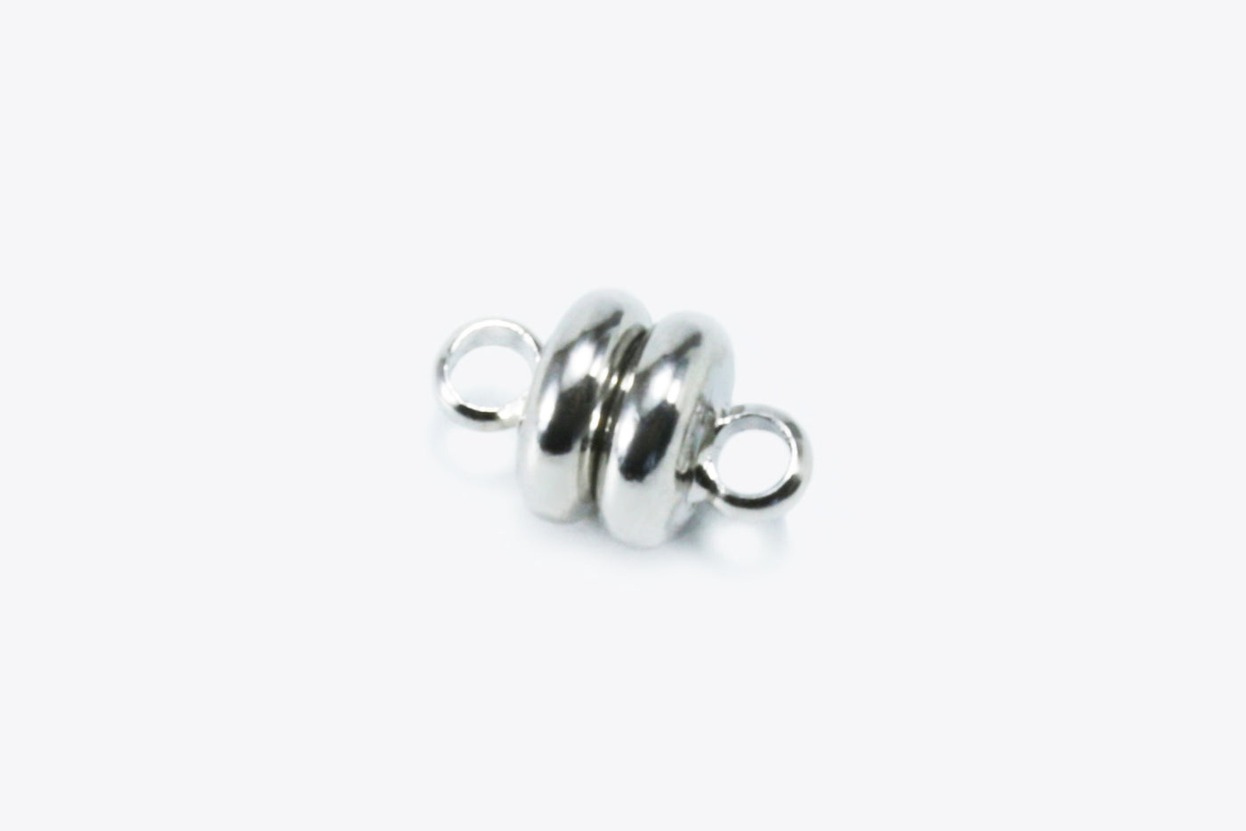 Magnetverschluss mit Ösen, 10 x 6 mm, silberfarben