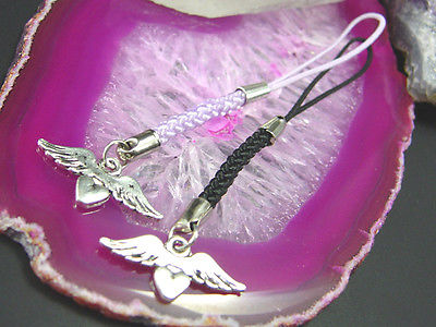 Schutzengel Flügel mit Herz Handyanhänger Handyschmuck Scharm Anhänger, neu