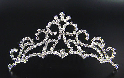 Diadem Strass Steine Tiara Haarreif Hochzeit Kommunion Haarschmuck