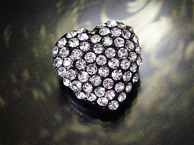 Strassperle in Herzform, 18 x 18 mm, Metallperle