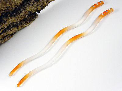 Haarnadeln 1 Paar Strass Steine Acryl gewellt Haarstäbchen Haarstick ,#4