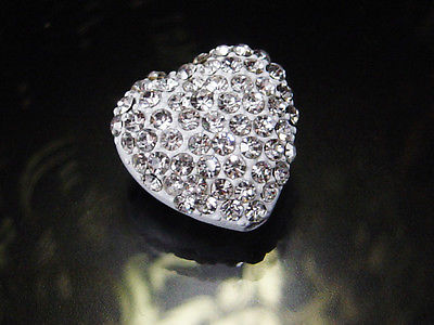 Strassperle in Herzform, 18 x 18 mm, Metallperle