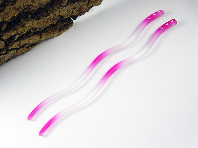 Haarnadeln 1 Paar Strass Steine Acryl gewellt Haarstäbchen Haarstick ,#4
