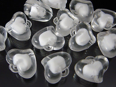 Perlen Herz Anhänger Acryl 21x18mm Perle Kunststoffperlen Acrylperlen, A-158