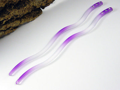 Haarnadeln 1 Paar Strass Steine Acryl gewellt Haarstäbchen Haarstick ,#4