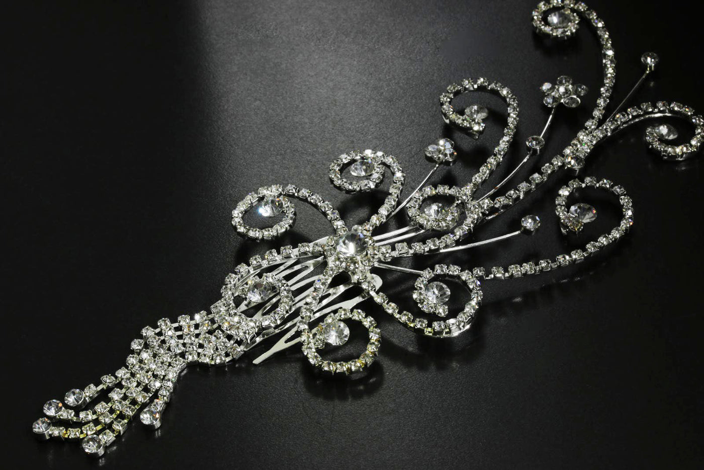Haarkamm mit Strass Haargesteck Kopfschmuck groß Strasssteine, neu