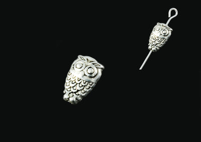 Zwischenperlen Eule, 10 x 6,5 mm, 10 Stück