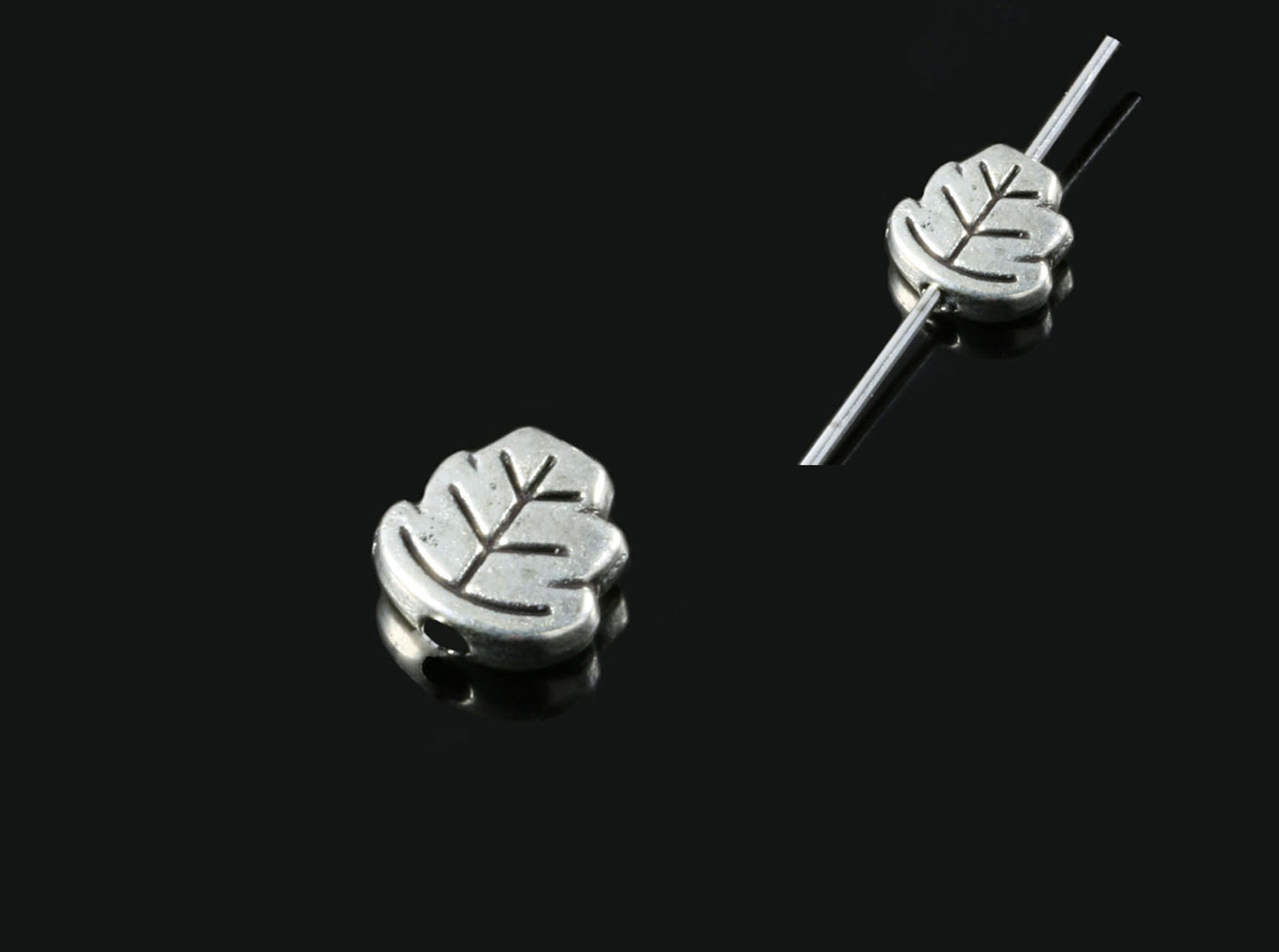 Metallperlen, Blatt, 7 x 7 mm, 8 Stück