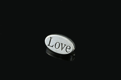 Metallperlen Love, 8 x 13 mm, 5 Stück
