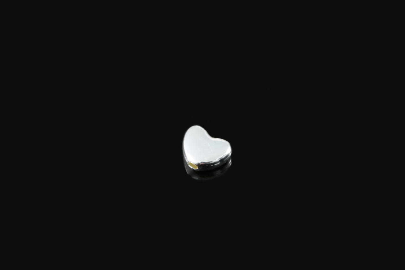 Metallperlen, Herz, 5 x 6 mm, 10 Stück