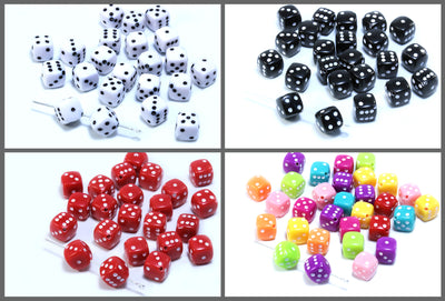 Spielwürfel Perlen, 6 mm, 50 Stück