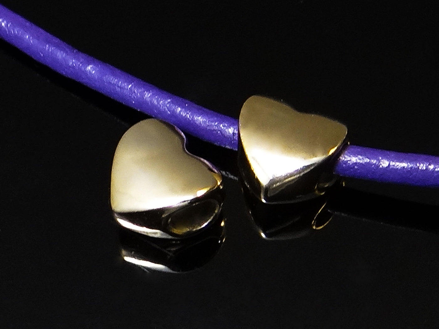 European Bead, Herz, 11 x 11 x 7 mm, hellgoldfarben