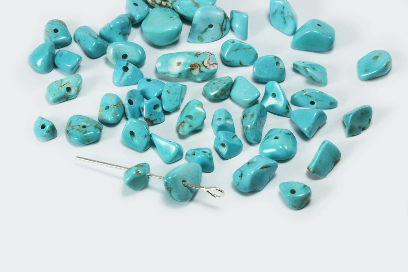 Edelstein Perlen, Türkis, 5-8 mm, 50 Stück