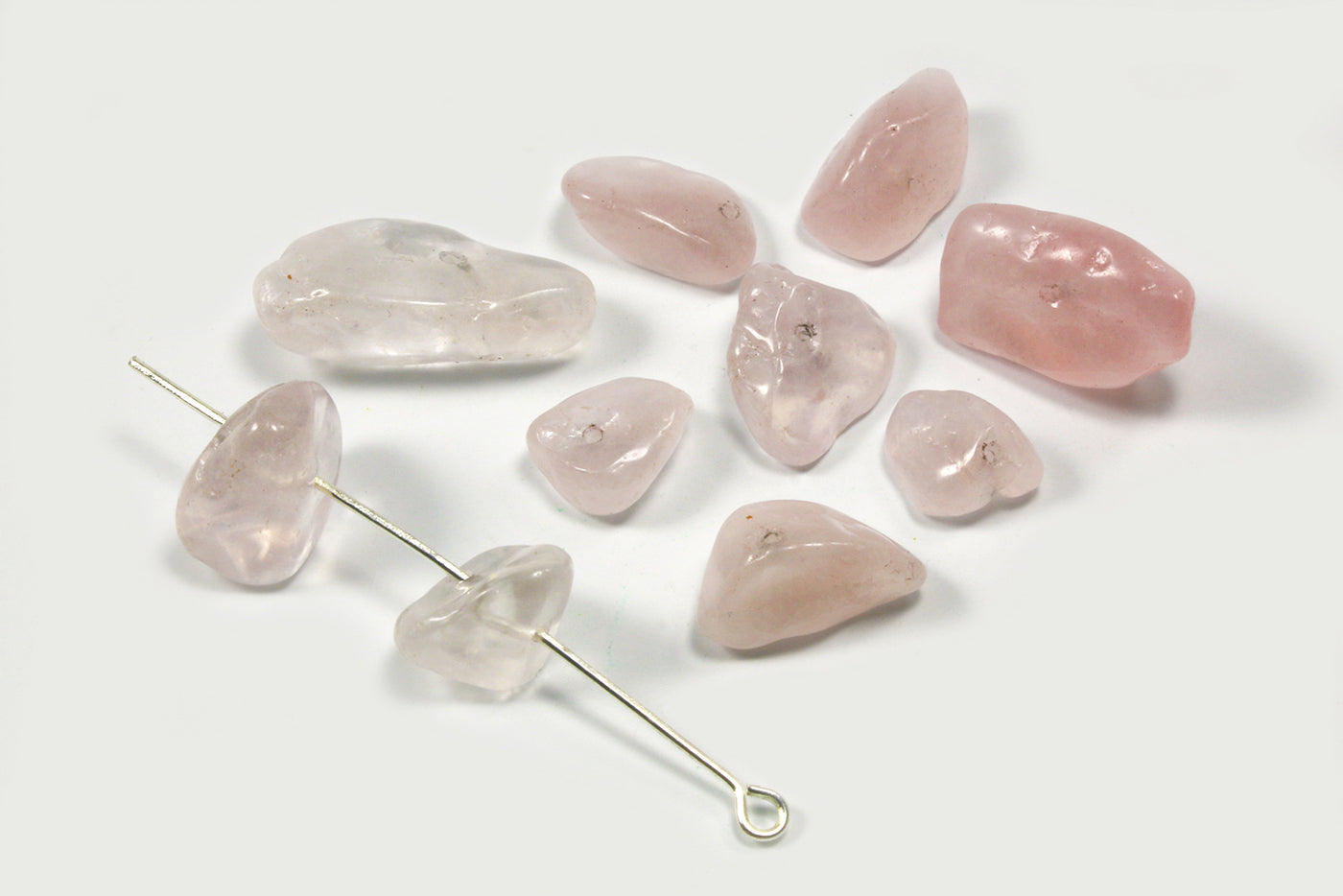 Edelstein Perlen, Rosenquarz, 6-17 mm, 50 Stück