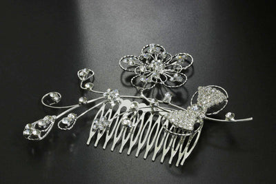 Haarkamm mit Strass Haargesteck Kopfschmuck groß Strasssteine, neu