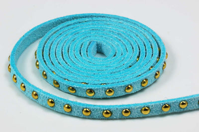 Weiches Band mit Nieten Kunstwildleder, 5mm, 1m