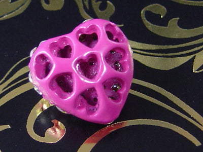 Strassperle in Herzform, 16 x 16 mm, rosa, Metallperle