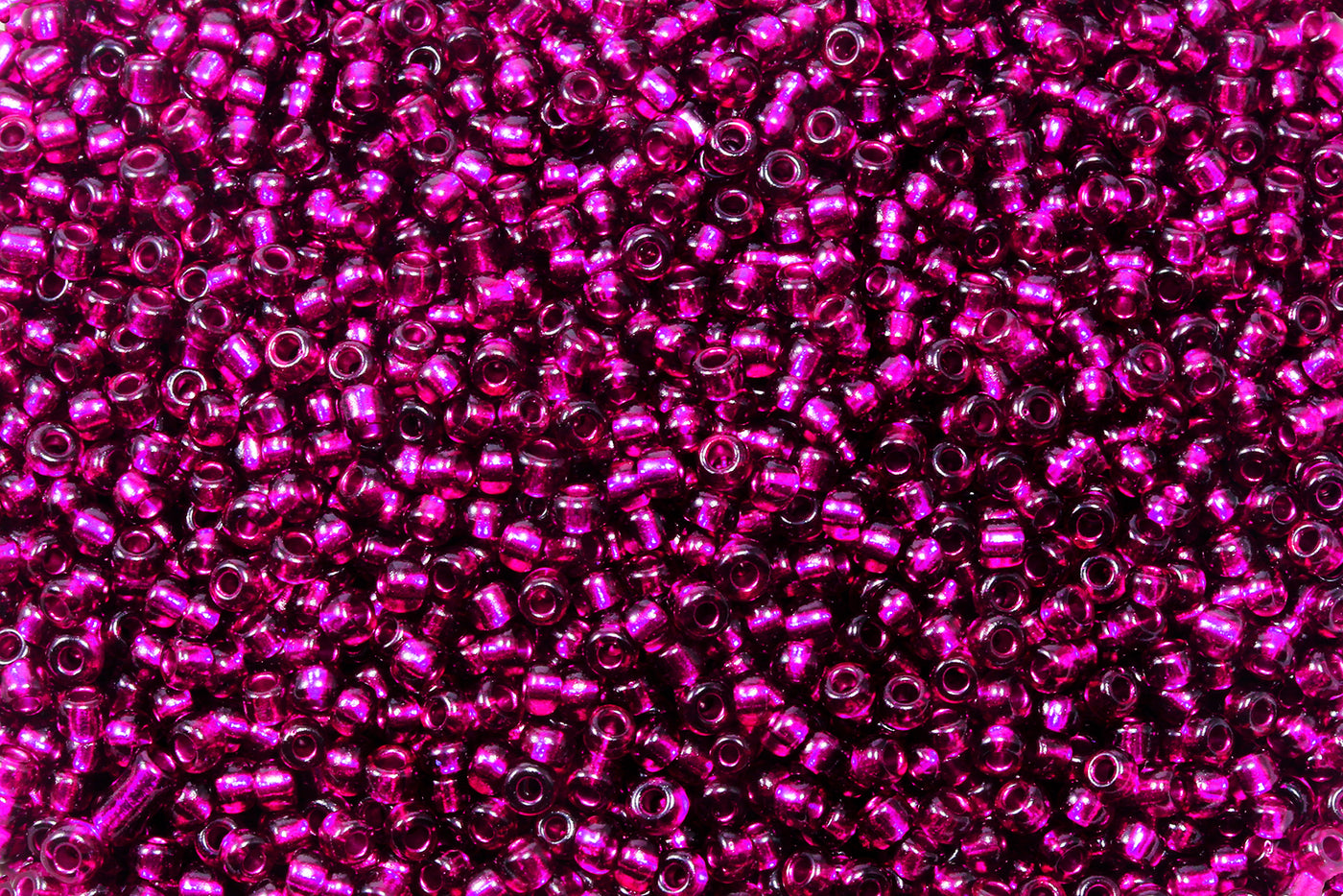 Rocailles mit Silbereinzug, Ø 2 mm, 20/100 g