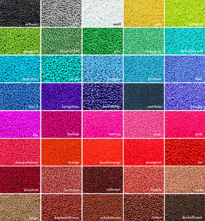 Rocailles opak, satte Farben, Ø 3 mm, 20/100 g