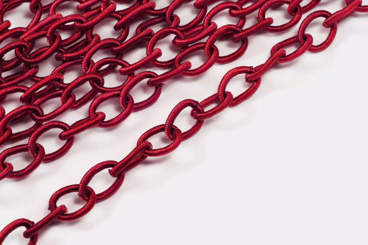 Textil Gliederkette, 90 cm, 12 x 8 mm, ohne Verschluss