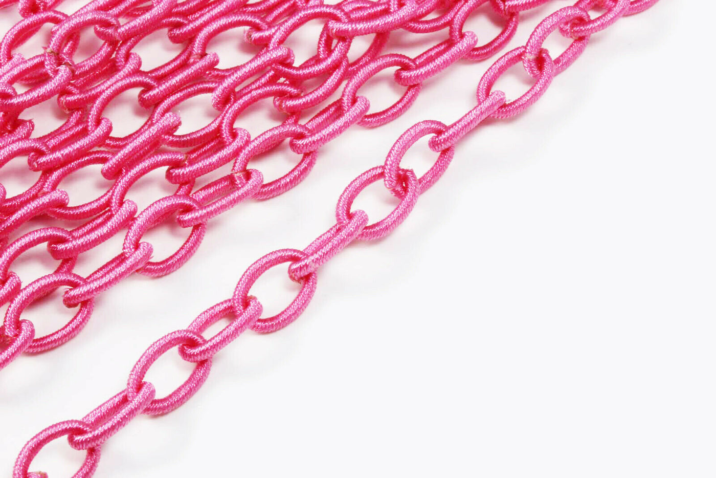 Textil Gliederkette, 90 cm, 12 x 8 mm, ohne Verschluss