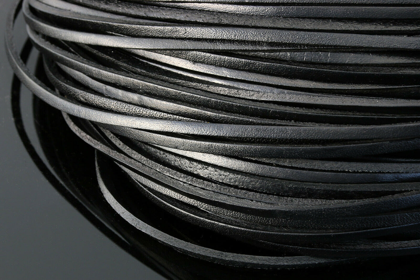 Lederband flach, 3 mm, 1 m, Echt Leder