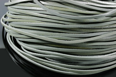 Lederband flach, 3 mm, 1 m, Echt Leder