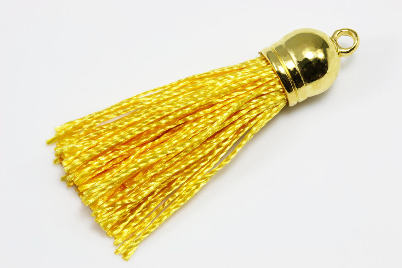 Quaste Anhänger, Länge 40-47 mm, Satin, goldfarben