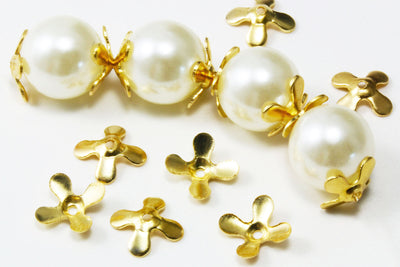 Perlenkappen, Ø 8,5 mm, goldfarben