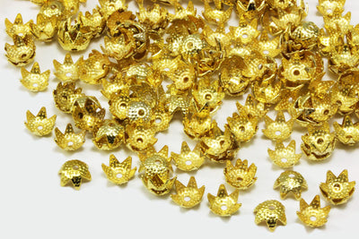 Perlenkappen, Ø 6 mm, goldfarben