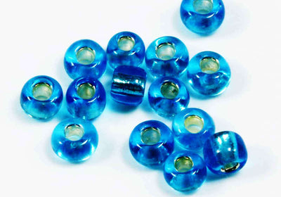Rocailles mit Silbereinzug, Ø 2 mm, 20/100 g