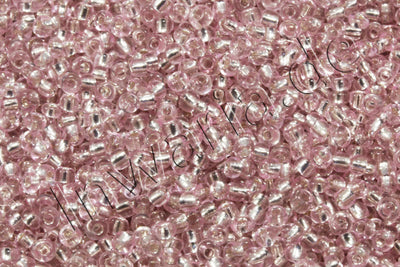 Rocailles mit Silbereinzug, Ø 2 mm, 20/100 g