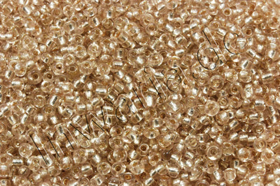 Rocailles mit Silbereinzug, Ø 2 mm, 20/100 g