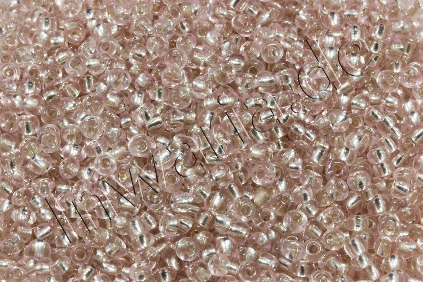 Rocailles mit Silbereinzug, Ø 4 mm, 20/100 g