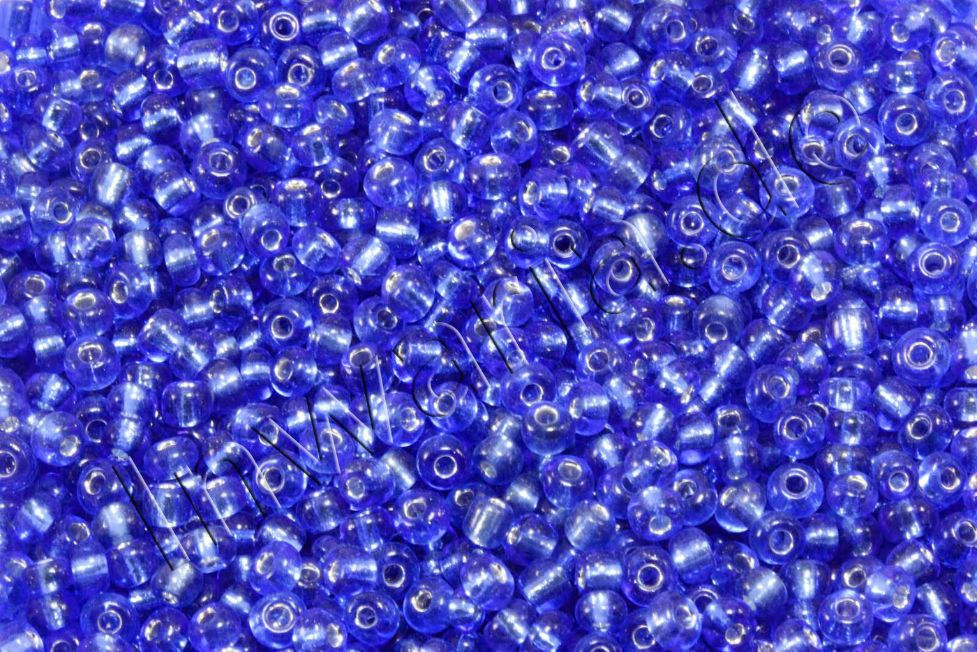 Rocailles mit Silbereinzug, Ø 2 mm, 20/100 g