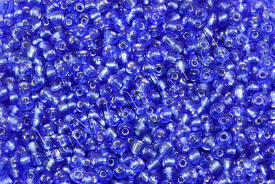 Rocailles mit Silbereinzug, Ø 2 mm, 20/100 g