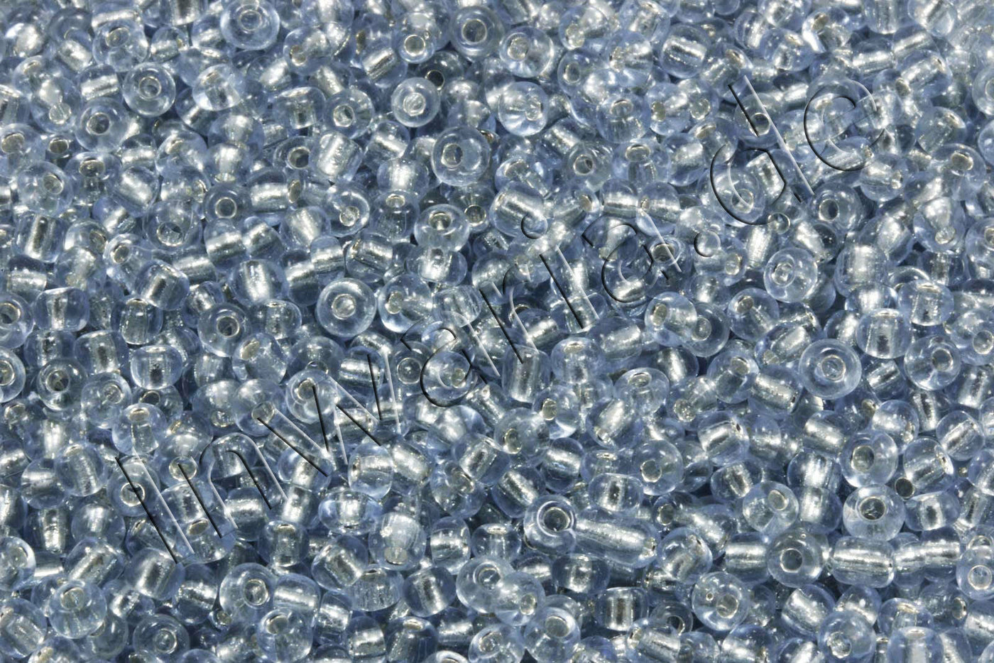 Rocailles mit Silbereinzug, Ø 2 mm, 20/100 g