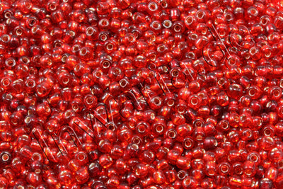 Rocailles mit Silbereinzug, Ø 2 mm, 20/100 g
