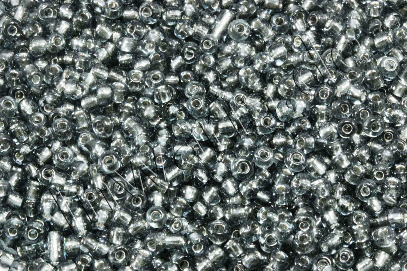 Rocailles mit Silbereinzug, Ø 3 mm, 20/100 g