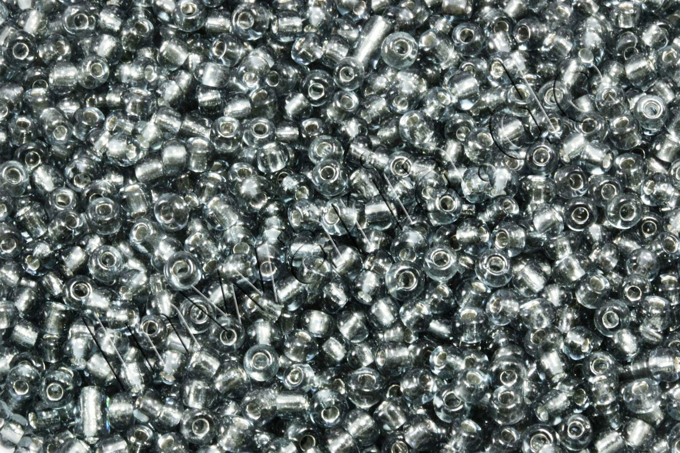 Rocailles mit Silbereinzug, Ø 2 mm, 20/100 g