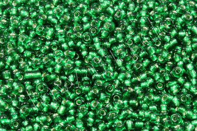 Rocailles mit Silbereinzug, Ø 2 mm, 20/100 g