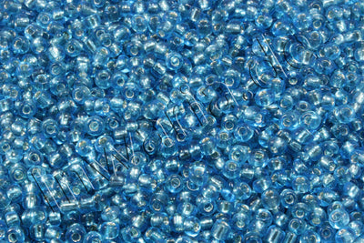 Rocailles mit Silbereinzug, Ø 2 mm, 20/100 g