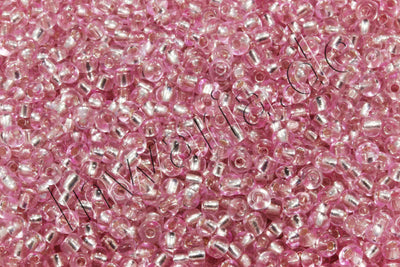 Rocailles mit Silbereinzug, Ø 2 mm, 20/100 g
