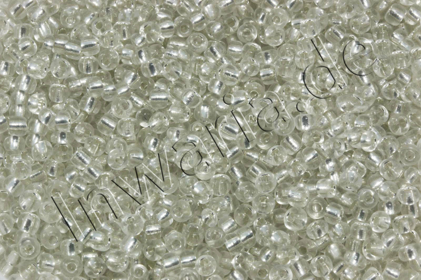 Rocailles mit Silbereinzug, Ø 2 mm, 20/100 g